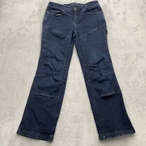 Duluth‎ Trading Co Curvy Fit Work Denim Jeans Women's 8x31 Blue Bootcut Cargo